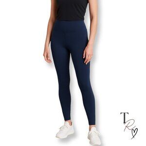 Athleta Classic Wide Waitband High Rise Athletic Leggings Navy Blue Small TALL
